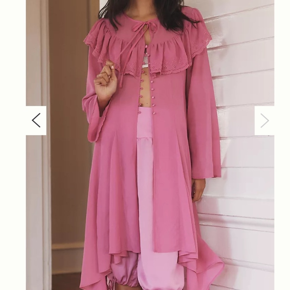 NWT Anthropologie LyreBird Ruffle Chiffon Cape Size XXS